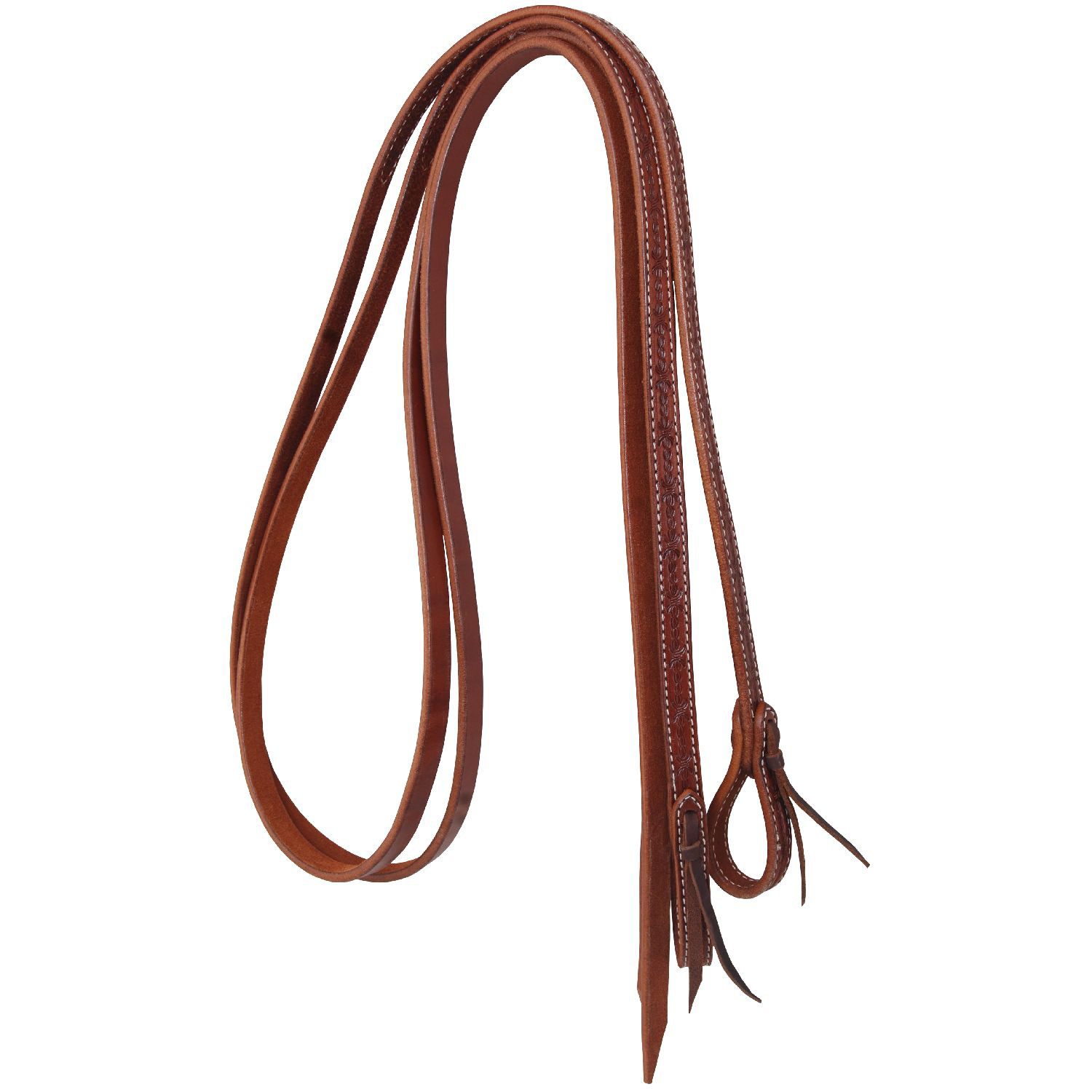 Geteilte Westernzügel aus Leder mit Stacheldraht-Prägung