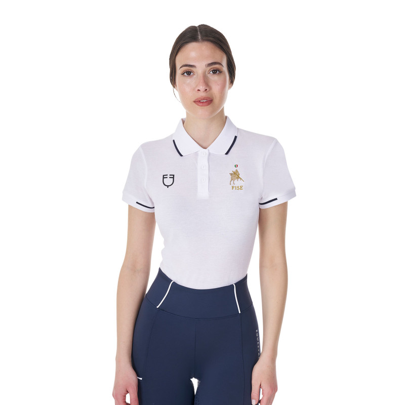 Damen Slim Fit Poloshirt mit halben Ärmeln