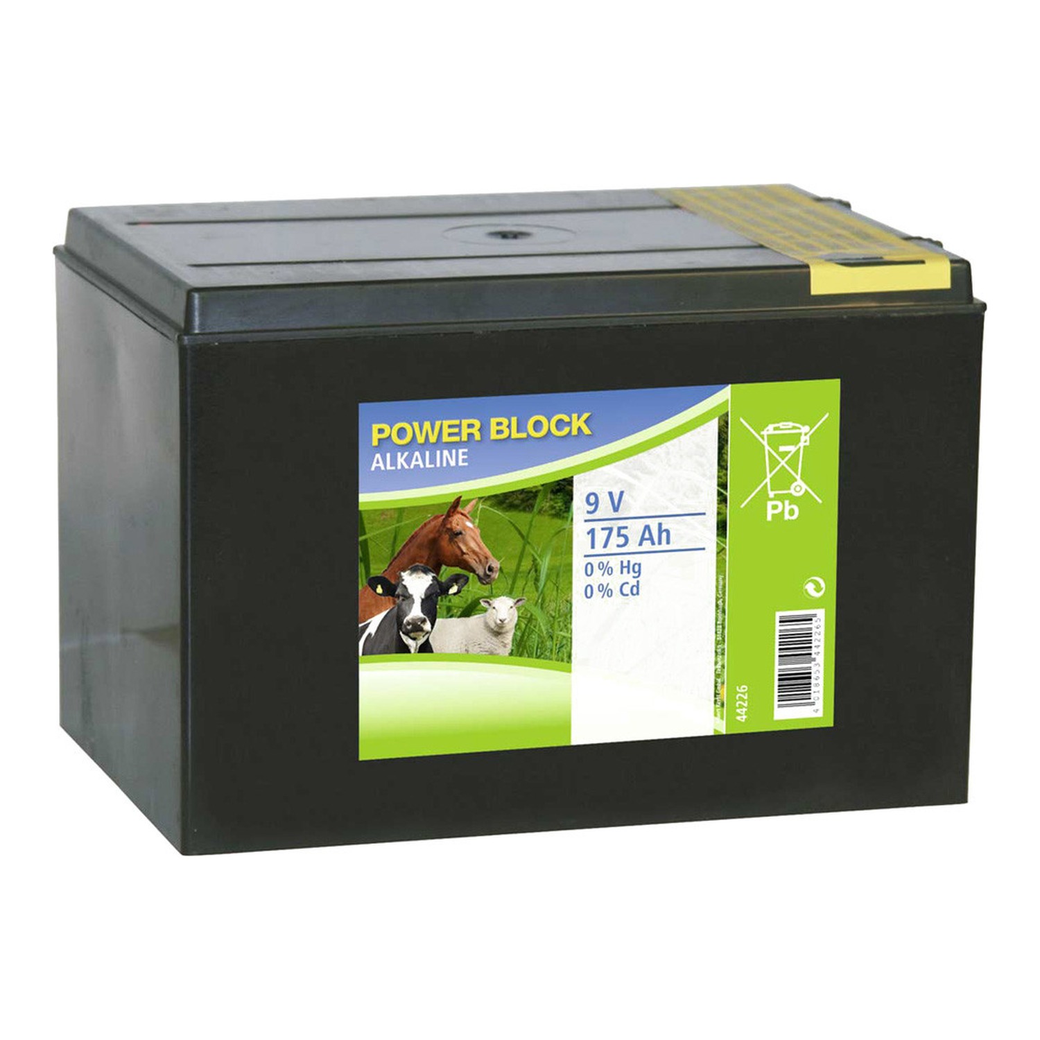 9-V-Alkaline-Trockenbatterie 175 Ah für Weidezaungeräte