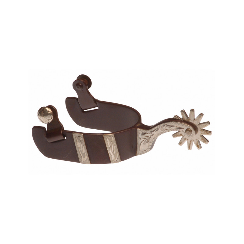 Breite westliche Sporen mit Silberverzierungen