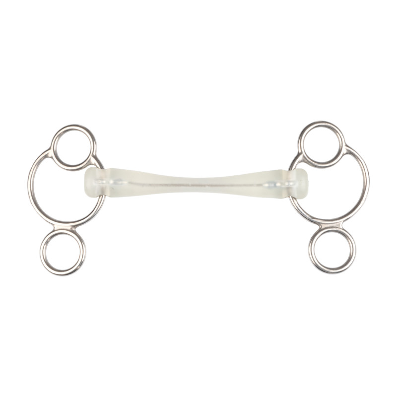 3-Ring-Gebiss mit Kunststoff-Stangenmundstück