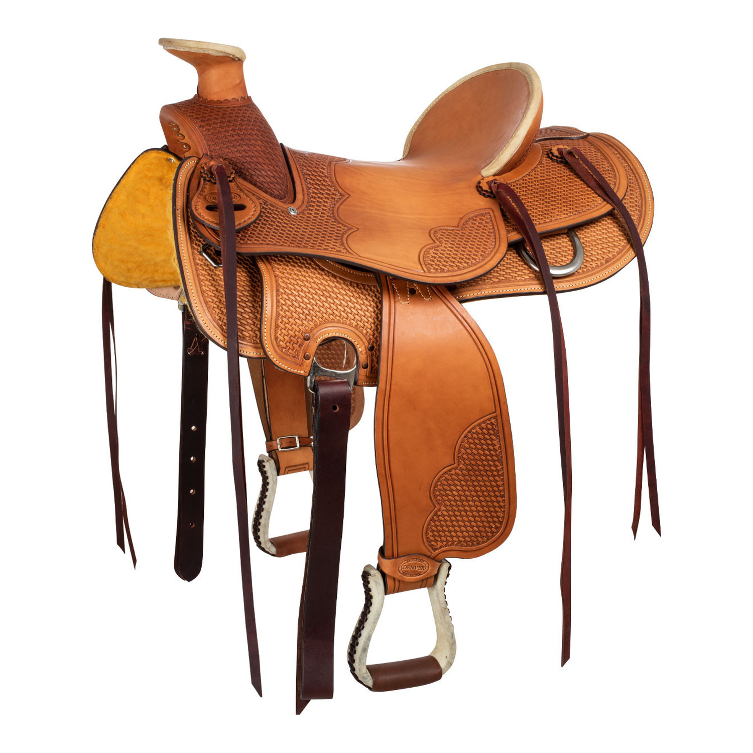 Western-Ranch-Sattel aus Leder mit tiefem Sitz