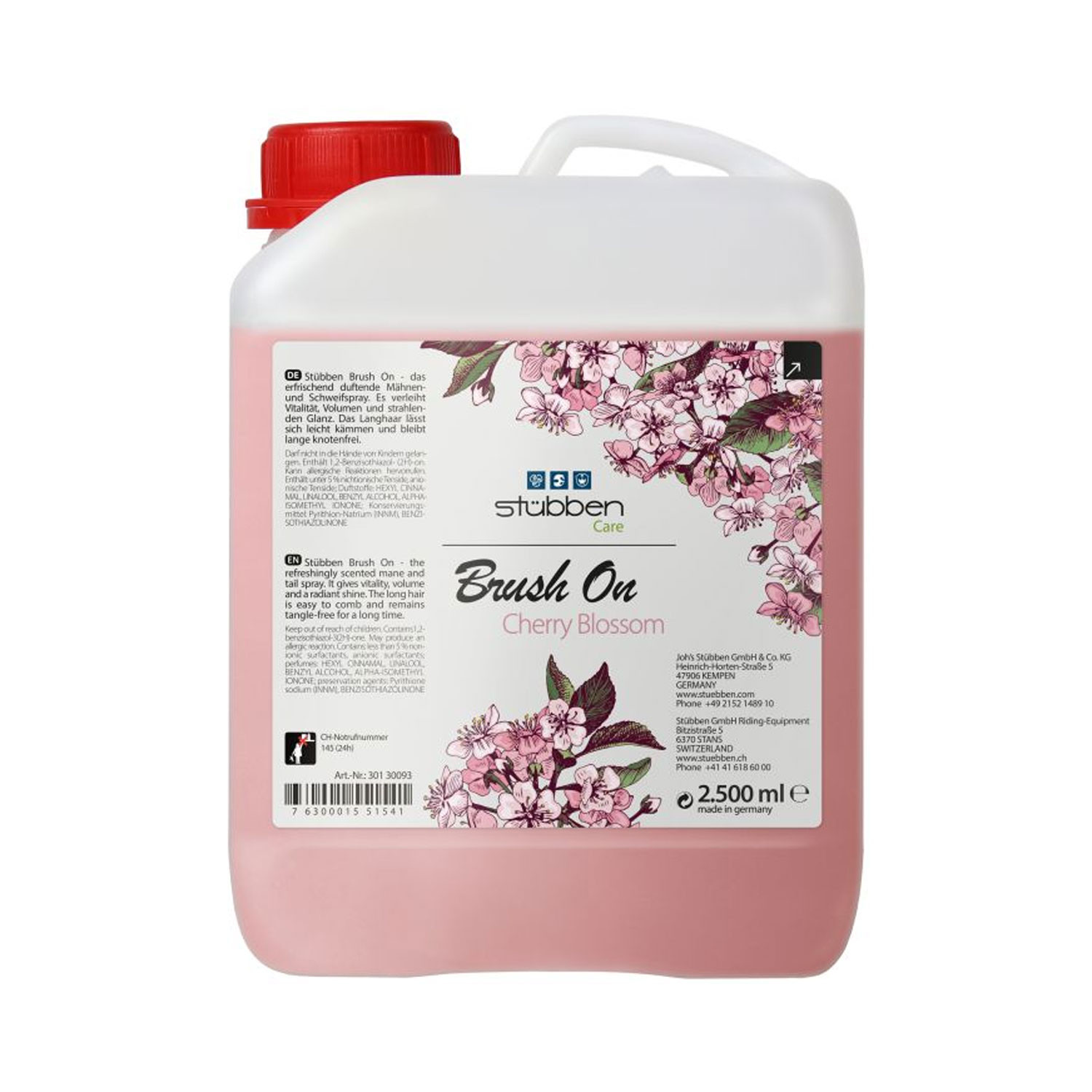 Stübben Brush On Nachfüllung Kirschblüte 2,5 l – Mähnen- und Schweifspray Refill