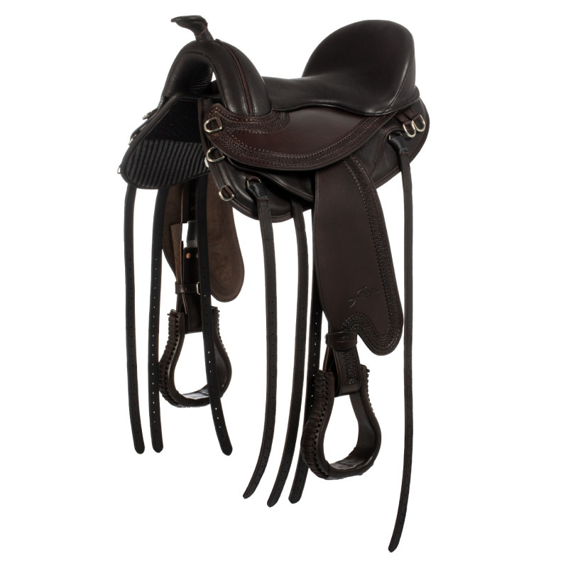 Baumloser Trekking-Sattel aus Kalbsleder