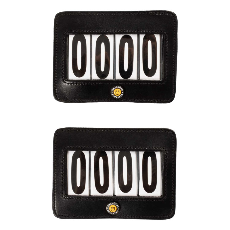 Wettbewerbsnummernhalter aus Leder