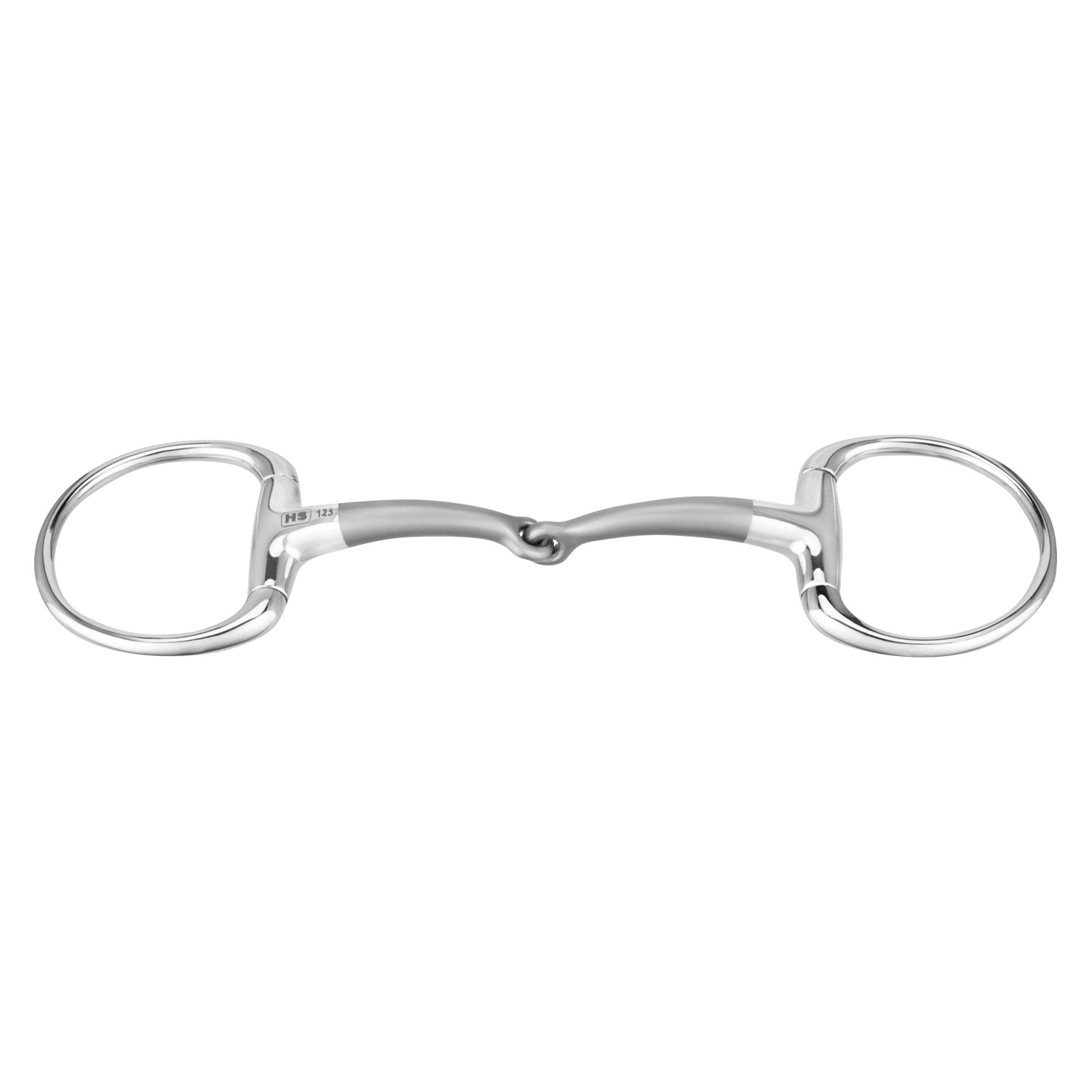 Anatomische Olivenkopftrense einfach gebrochen aus Edelstahl – 14 mm, satiniertes Mundstück