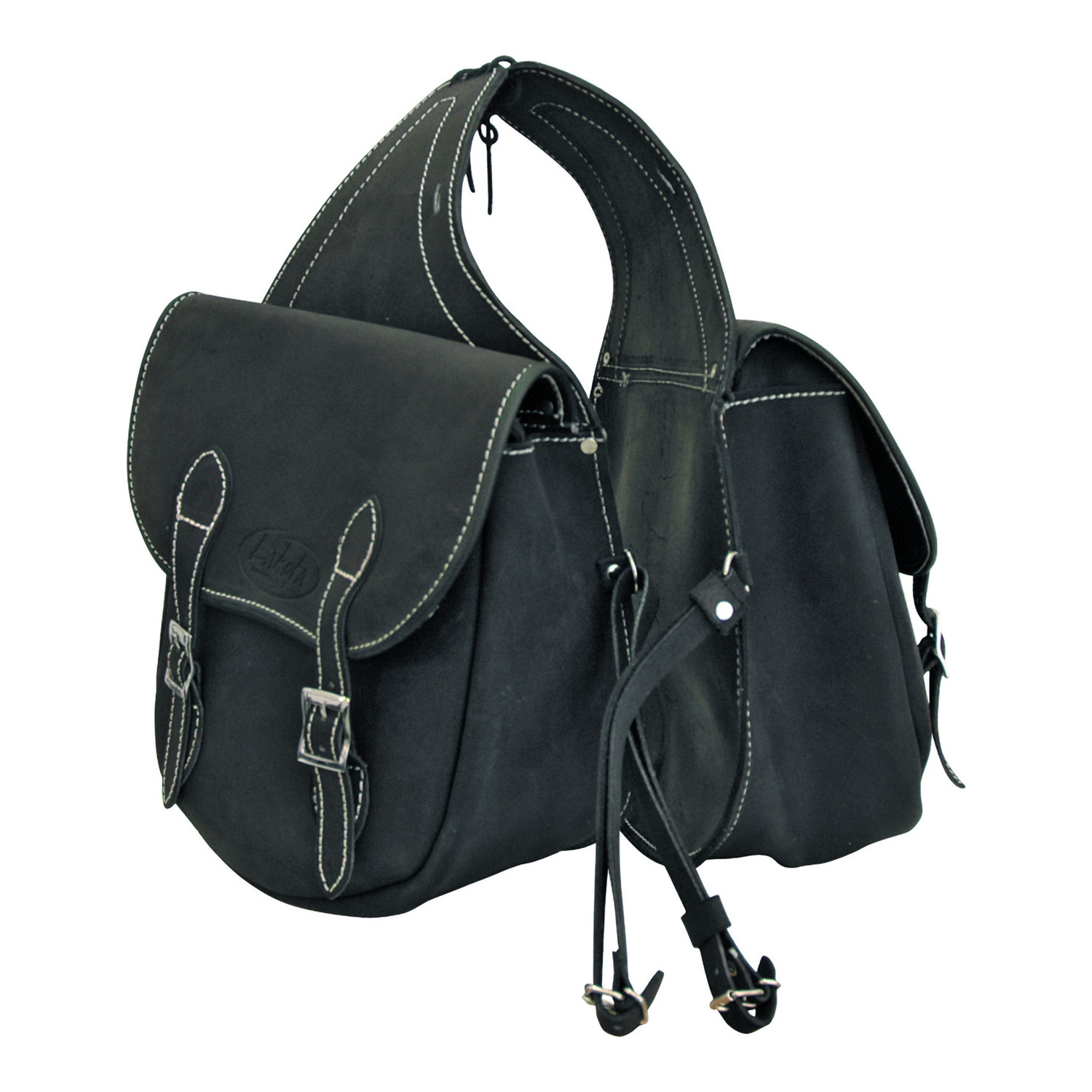 Hintere Satteltasche aus Wildleder mit zwei großen Taschen