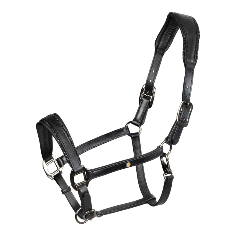 anatomisches Lederhalfter mit Equestro-Logoplakette