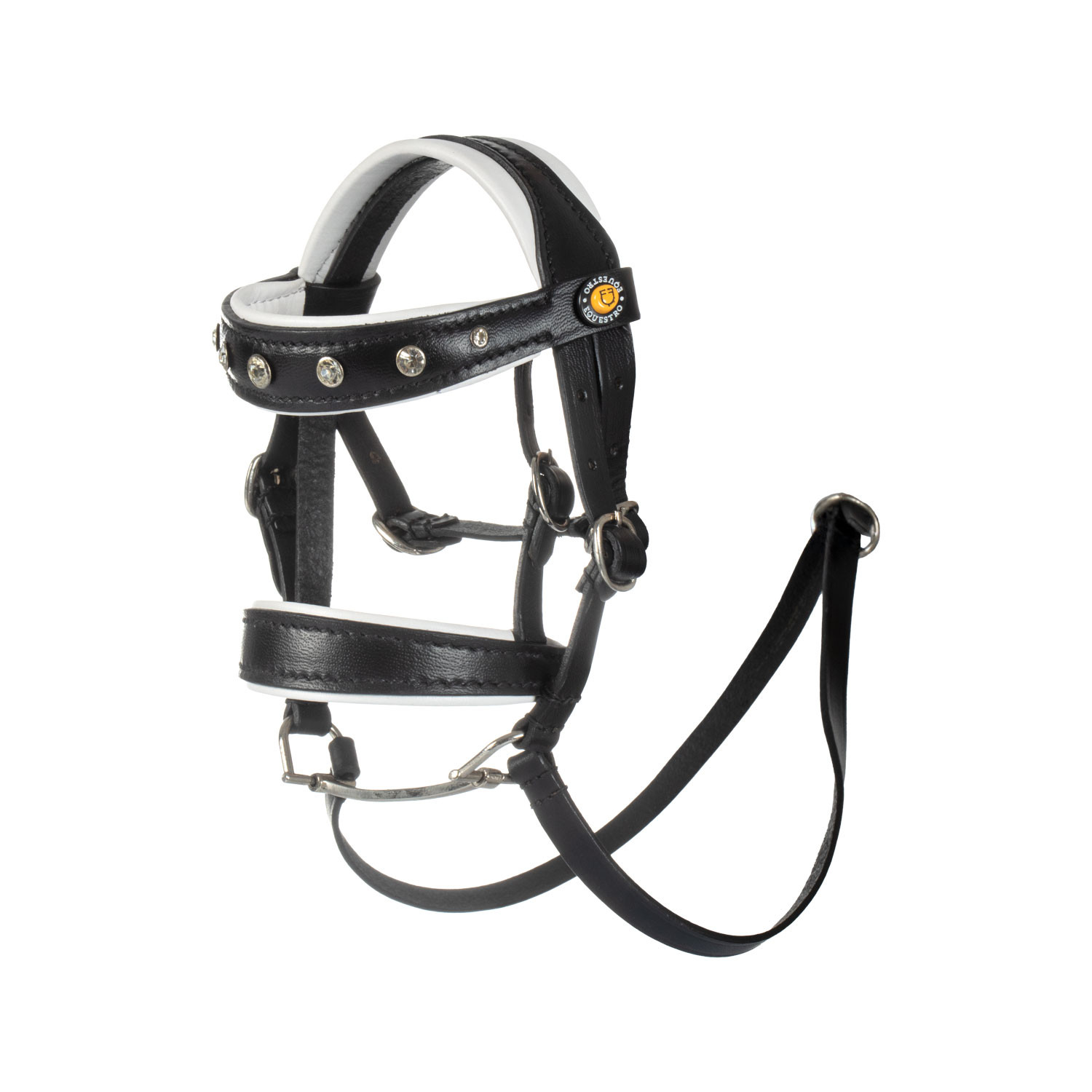 Dressurtrense aus zweifarbigem Leder für Spielzeugpferde/ Hobby Horses