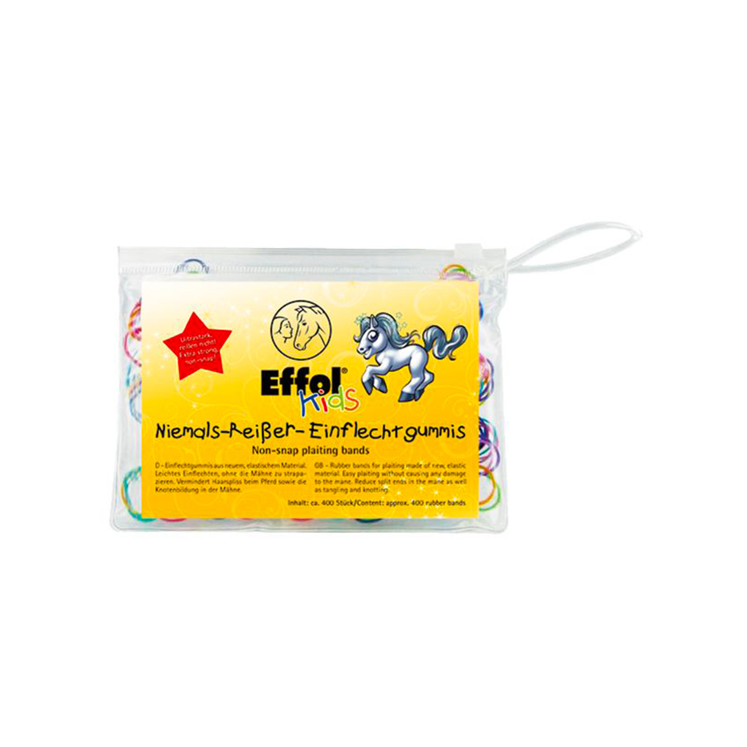 Kids Niemals-Reißer-Einflechtgummis – Bunt, ca. 400 Stück