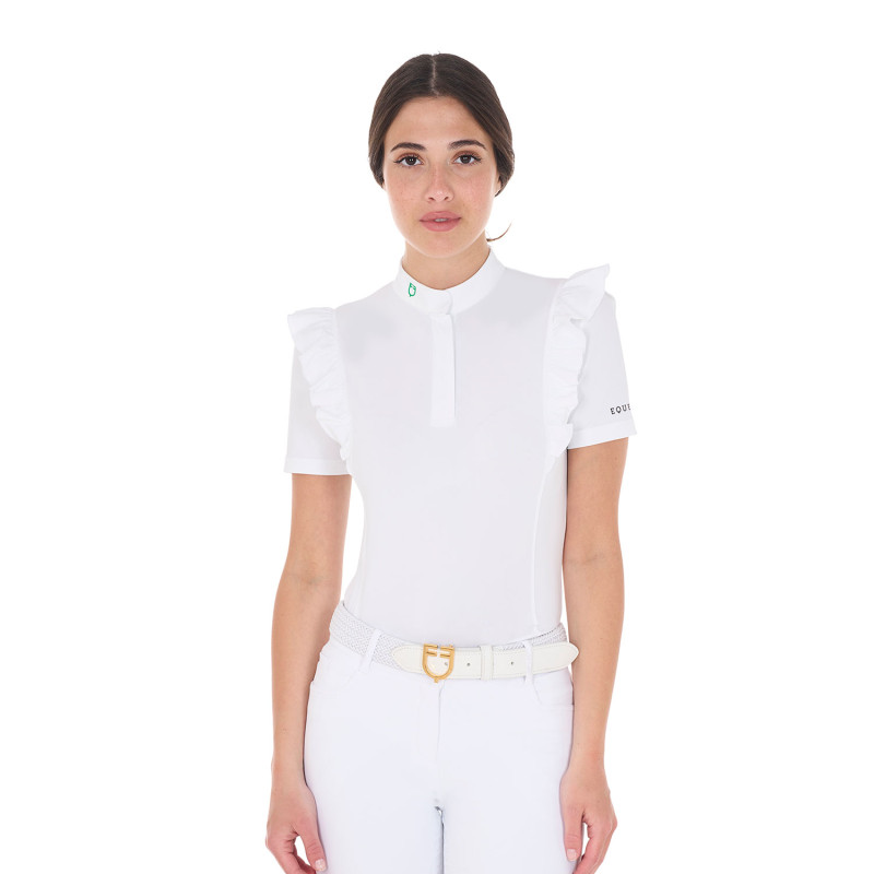 Damen Slim-Fit Poloshirt mit Stehkragen