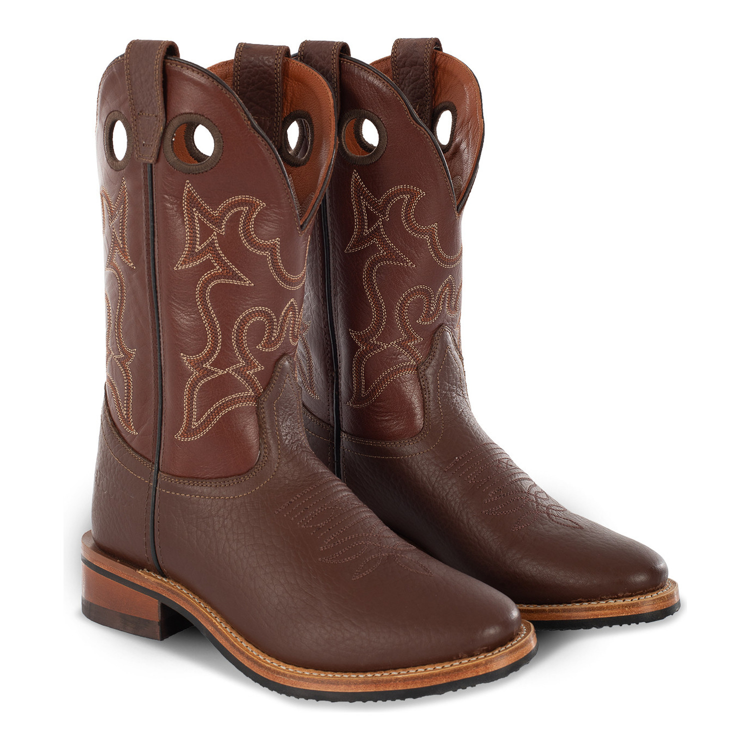 Klassischer Westernstiefel aus Vollnarbenleder mit genähter Gummisohle