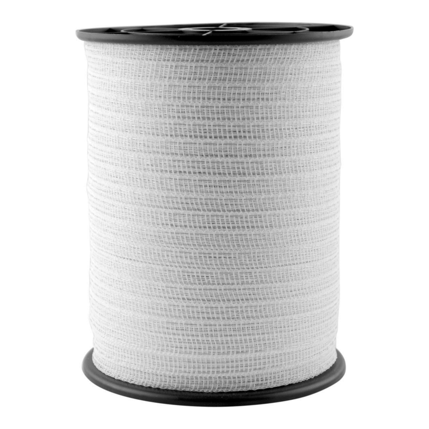 Premium-Weidezaunband 20 mm × 200 m in Weiß – 6 Stahlleiter