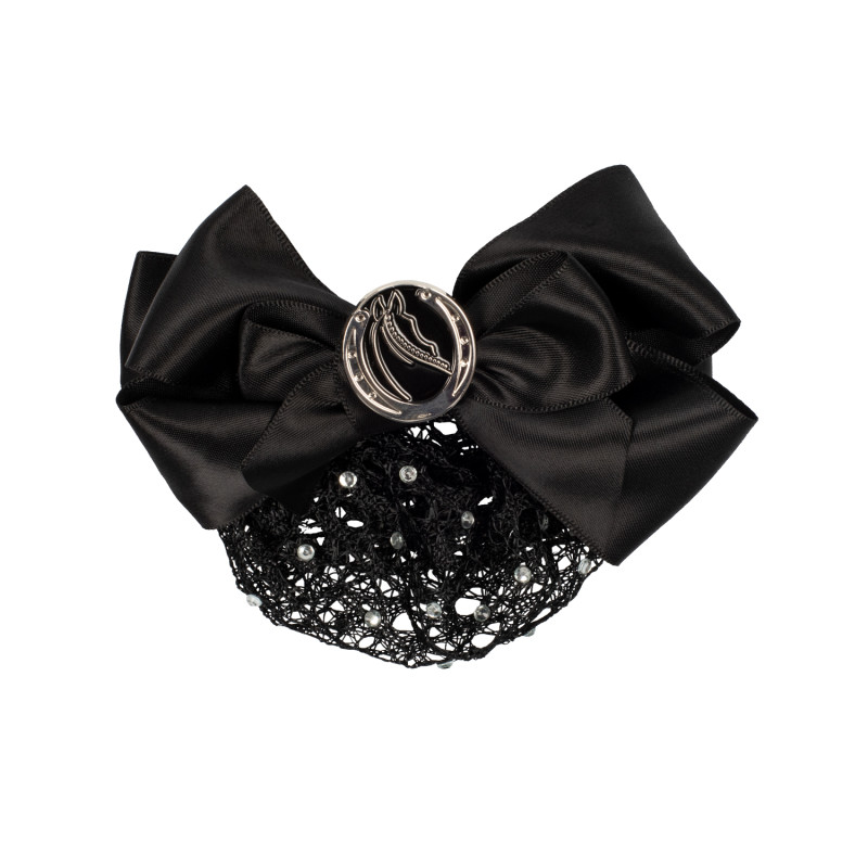 Haarnetz mit Brosche und Strasssteinen