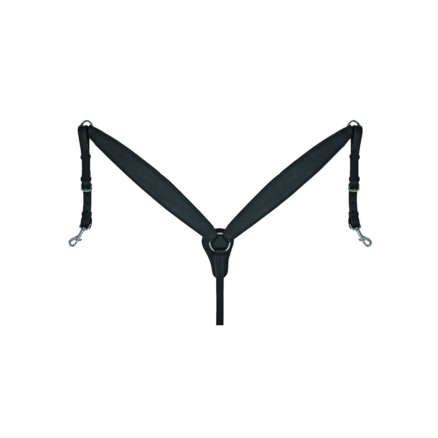 Anatomisches Leder-Vorderzeug mit Martingalbefestigung und verstellbaren Riemen – Schwarz