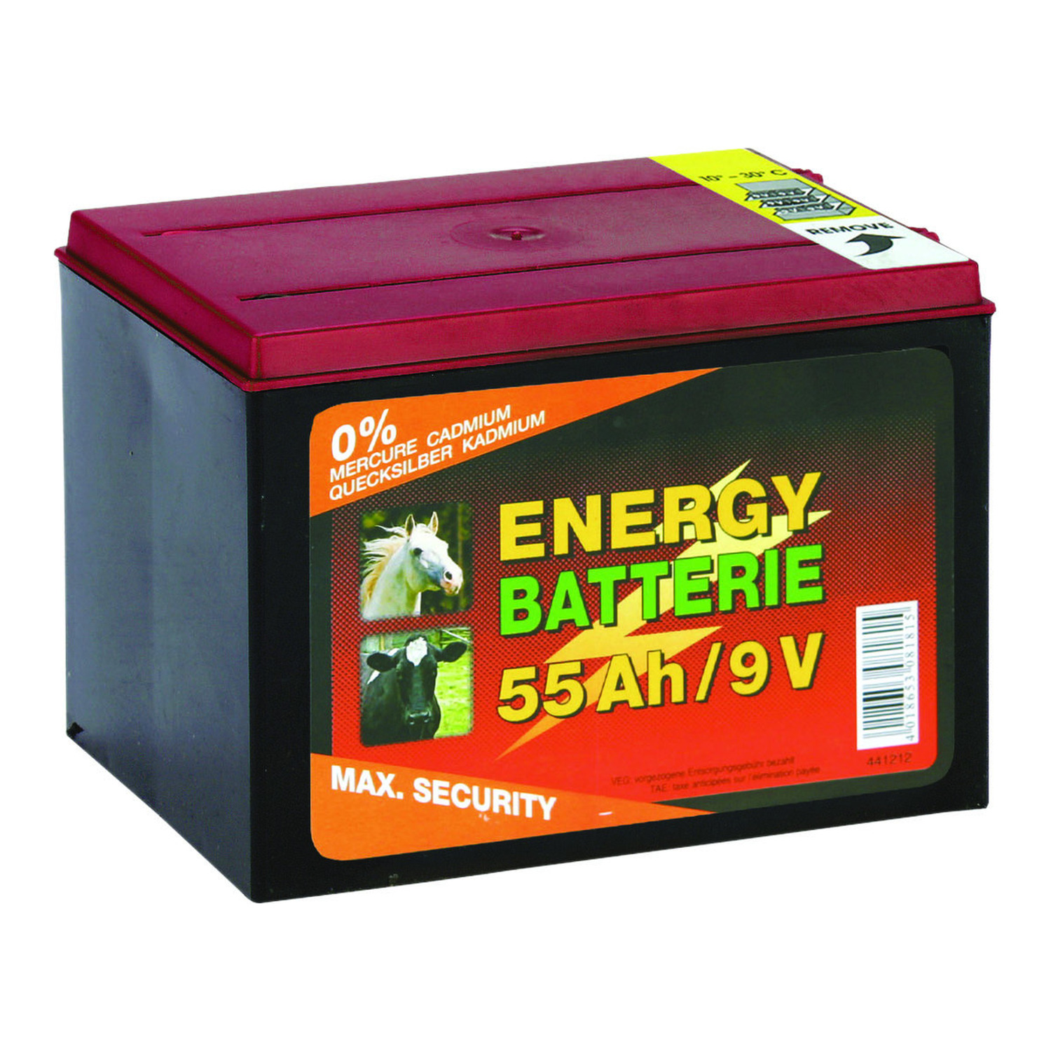 Weidezaunbatterie 9 V 55 Ah – langlebige Trockenbatterie für Weidezaungeräte