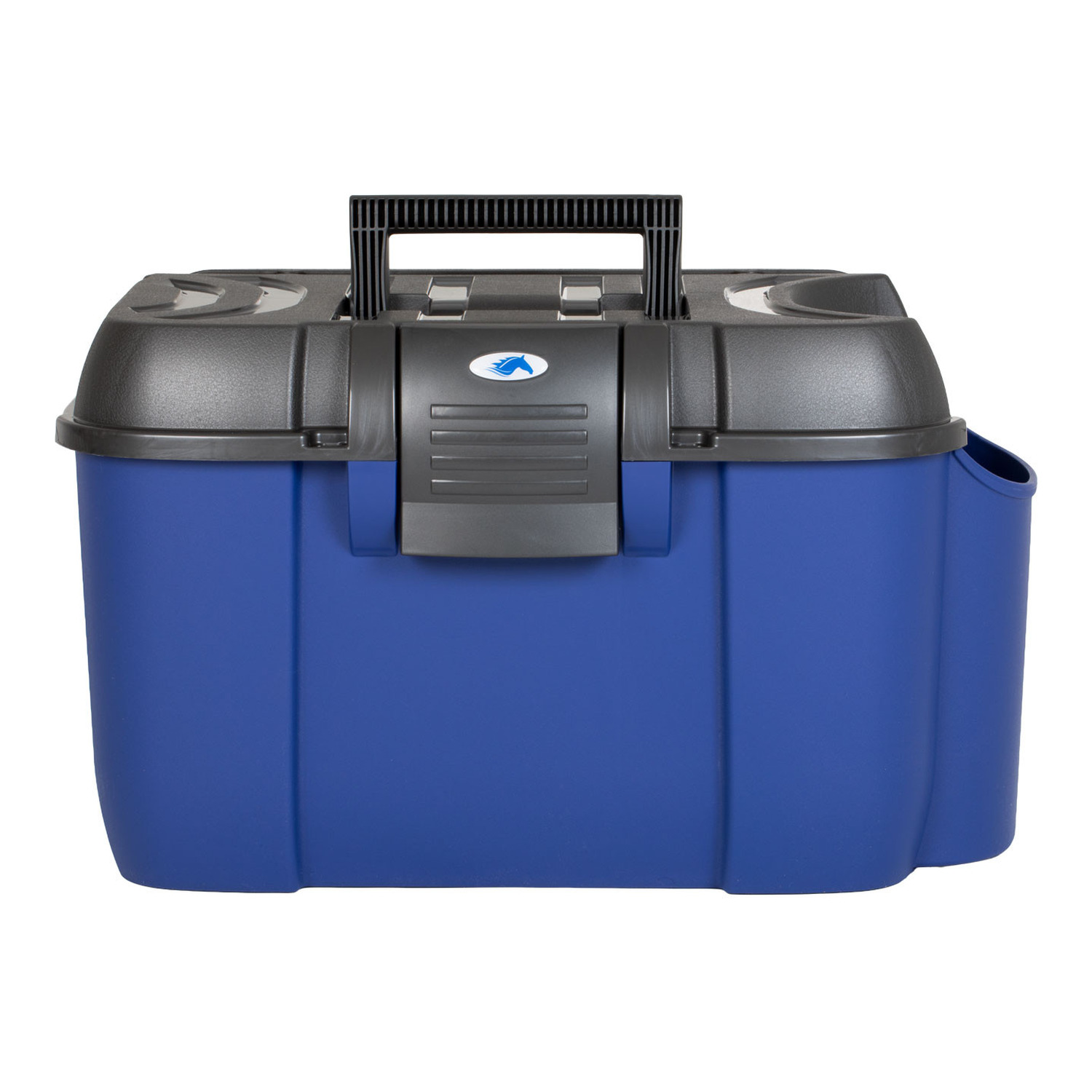 Geräumige Putzbox mit seitlichem Flaschenhalter für Pferdepflege und Stall