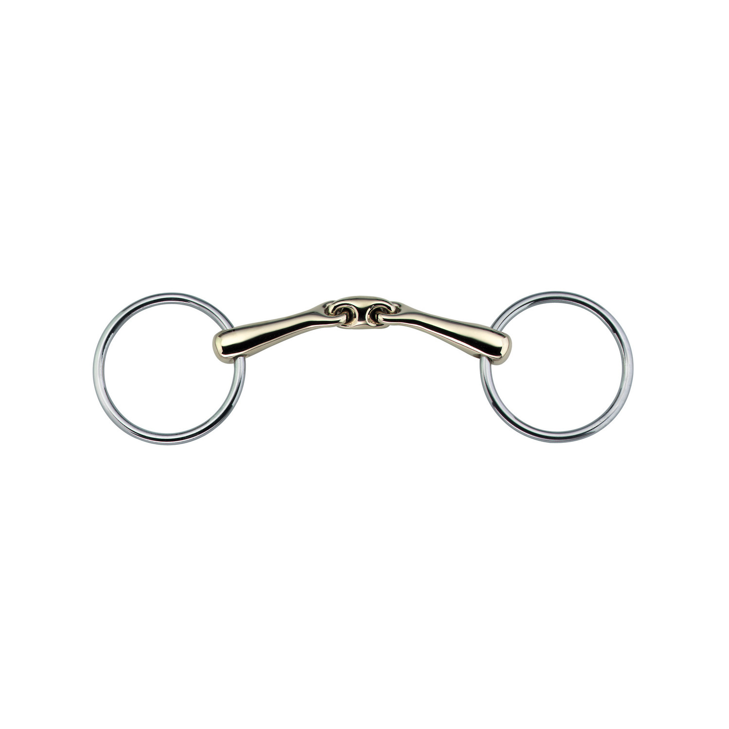 Anatomische Wassertrense doppelt gebrochen – 21 mm mit 45° geneigtem Mittelstück, Silber/Gold