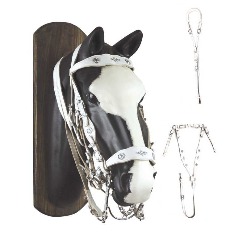 Portugiesisches Zaumzeug-Set aus verziertem Leder