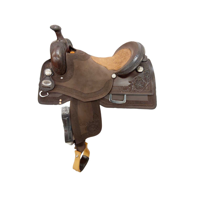 Maßgeschneiderter Westernsattel dunkelbraun