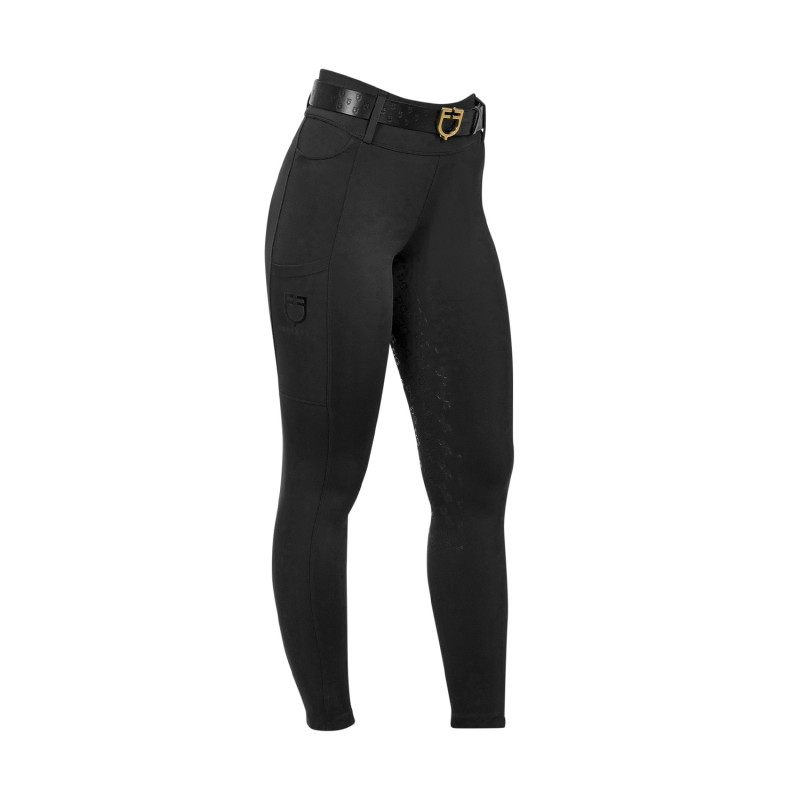 Damen-Leggings mit hohem Bund und Vollbesatz