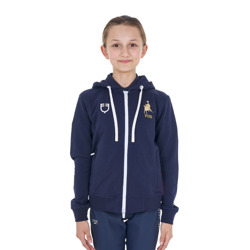 Kinder-Sweatshirt mit Kapuze und Frontreißverschluss