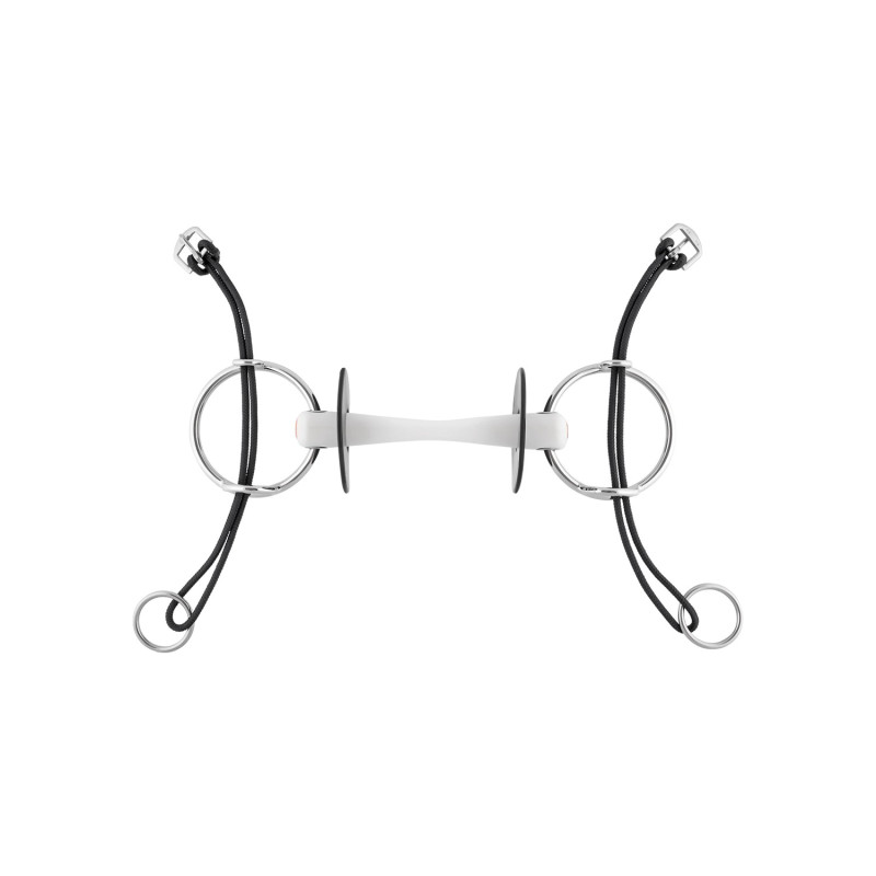 Gebiss 20 mm/ Gag-Trense mit flexibler Thermoplast-Stange und Gebissscheiben