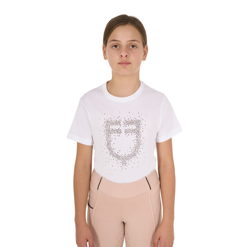 Mädchen-T-Shirt mit Rosen-Strassstein-Logo