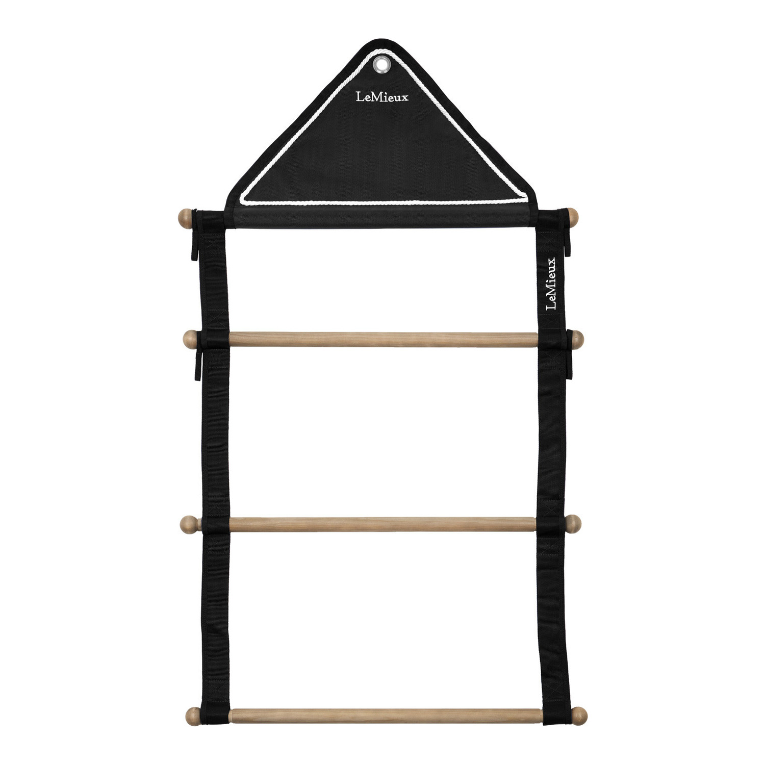 Hängender Deckenhalter mit 3 Holzstangen – faltbar für Stall & Turnier
