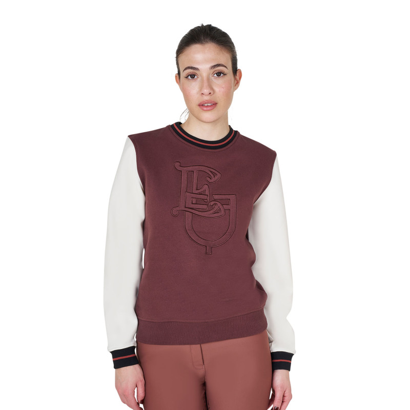 Damen-Crewneck-Sweatshirt aus Baumwollfleece