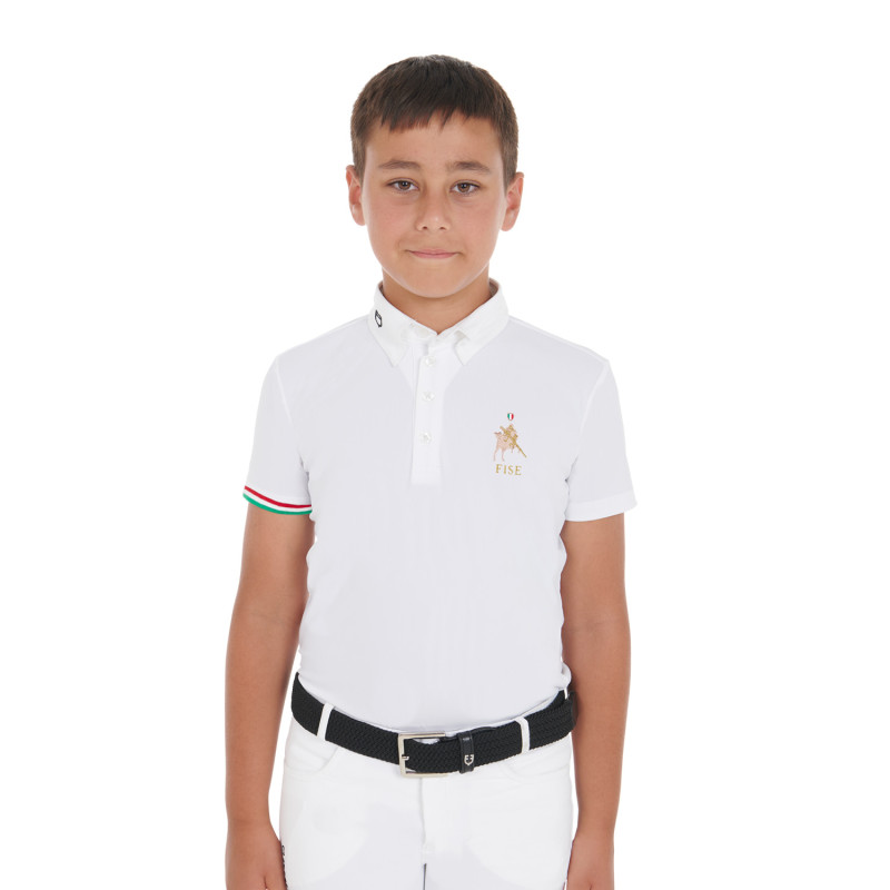 Slim Fit Jungen Poloshirt mit Knopfleiste