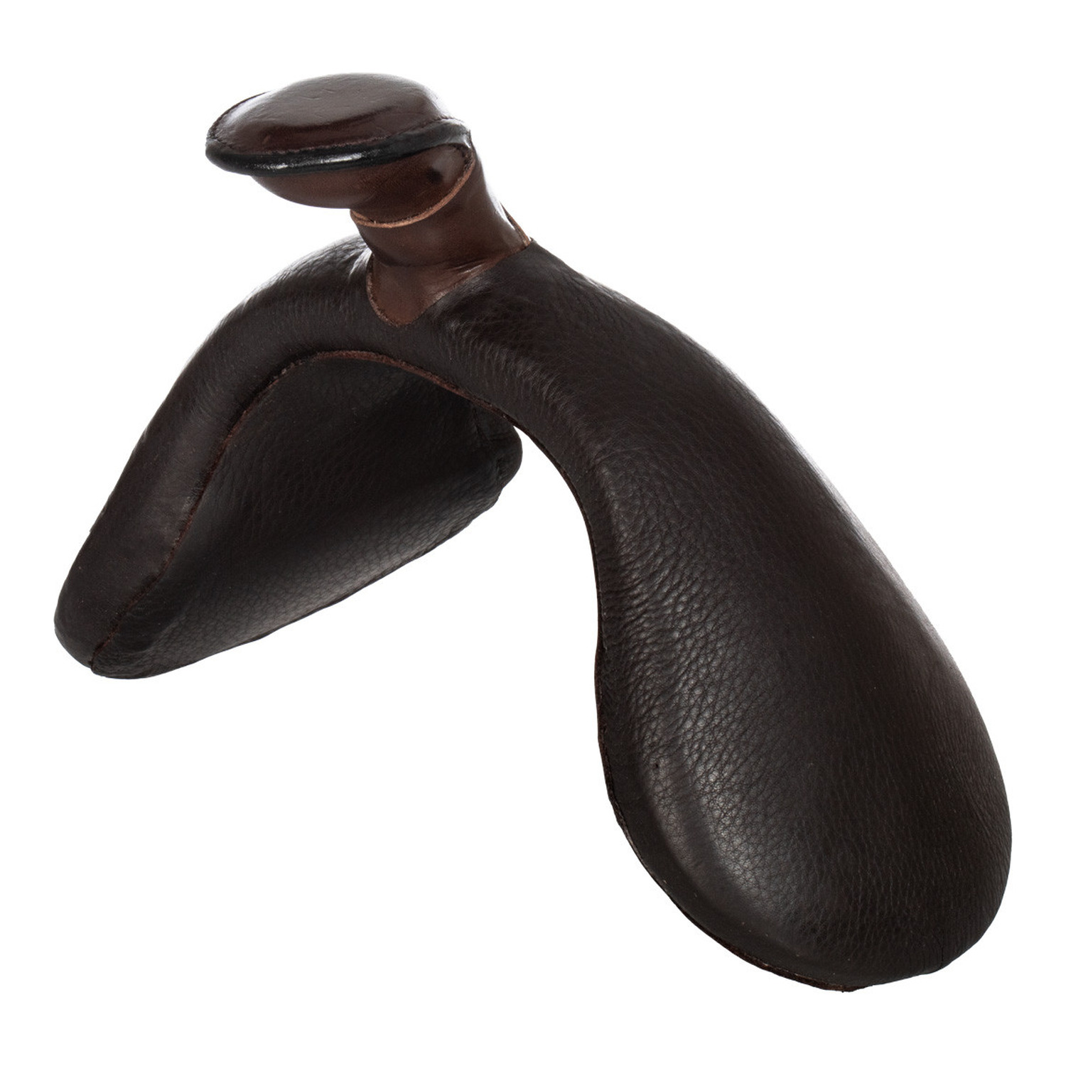 Austauschbarer Vorderzwiesel mit Sattelhorn aus Holz und Leder