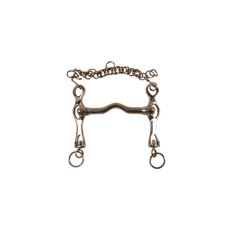 Liverpoolgebiss mit gewellter Stange und Kinnkette