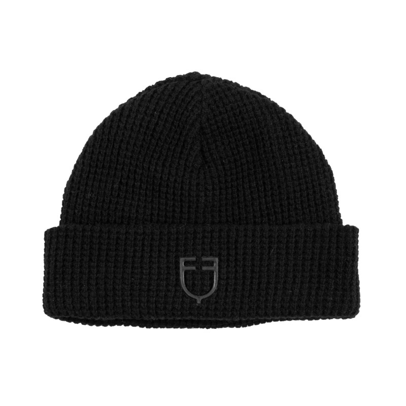 Unisex-Beanie aus Wolle mit Umschlag