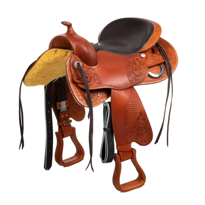 Western Arbeitssattel aus pflanzlich und chromgegerbtem Leder