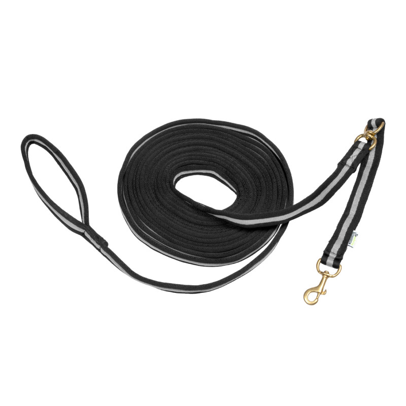 Lange Führleine aus weichem Stoff mit Drehgelenk