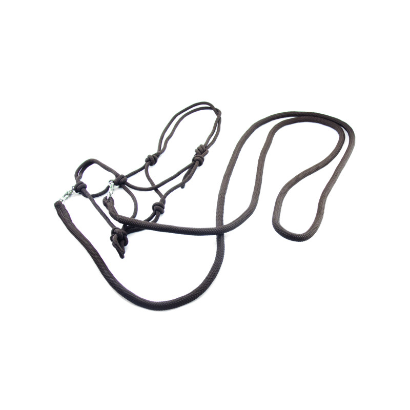 Geknotetes Nylonhalfter mit Zügeln und Karabinerhaken