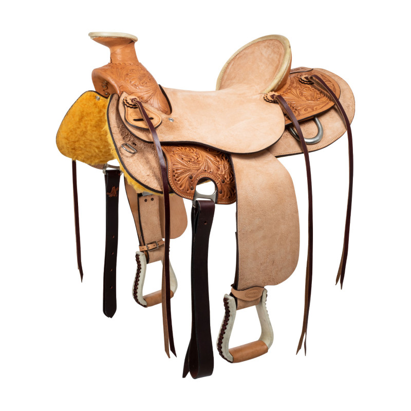 Running Westernsattel aus umgedrehtem Leder