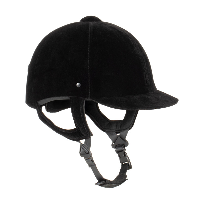 Reithelm mit Samtoberfläche und Verstellrad