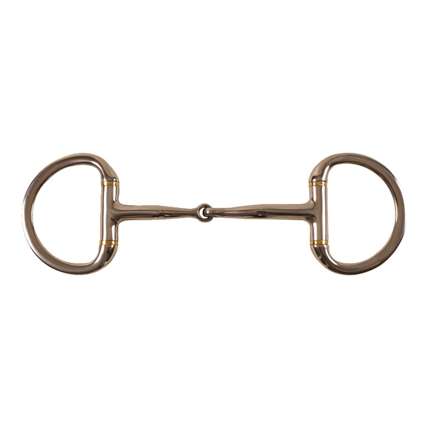 Western-D-Ring-Trense aus Edelstahl mit Kupfereinlagen und abgeflachten Ringen