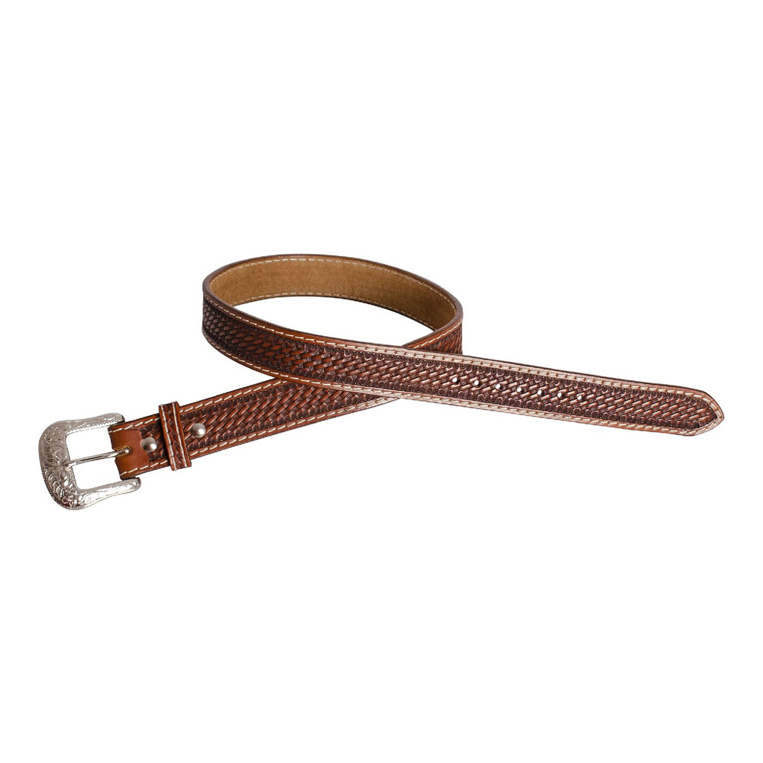Western-Ledergürtel mit Basket-Prägung – klassischer Westernstil aus Leder
