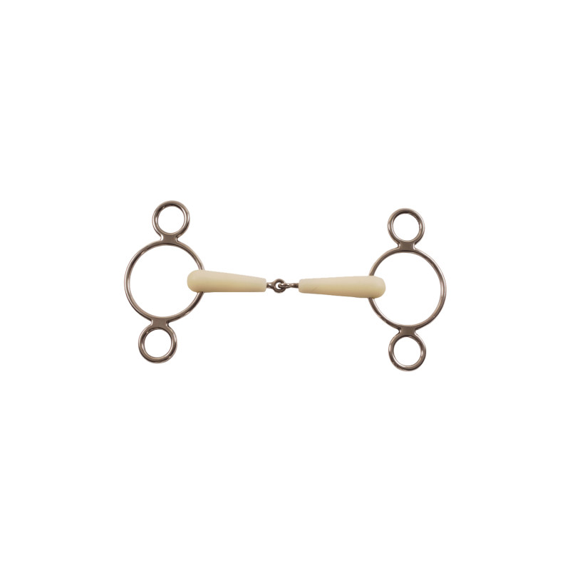 Pessoa-Gebiss (3-Ring-Gebiss) mit einfach gebrochenem Kunststoffmundstück