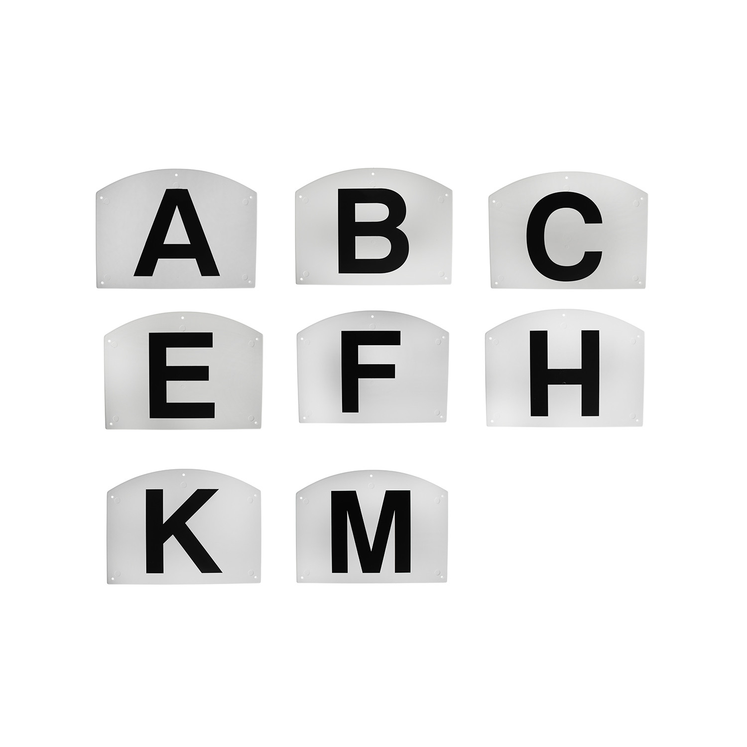 Dressur-Buchstaben aus Kunststoff, Set mit 8 Stück