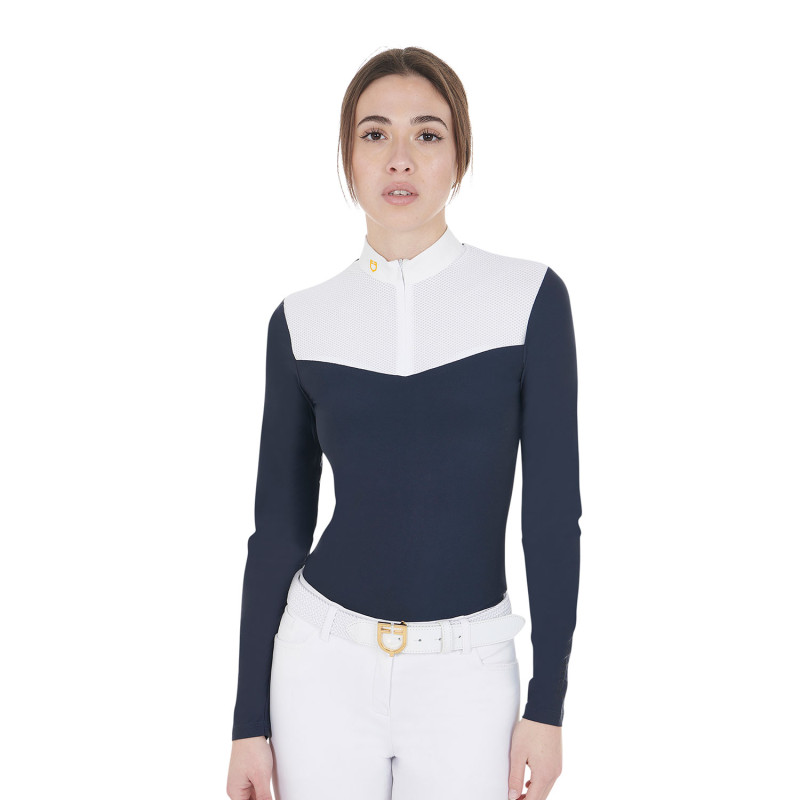 Damen Langarm-Poloshirt Slim Fit