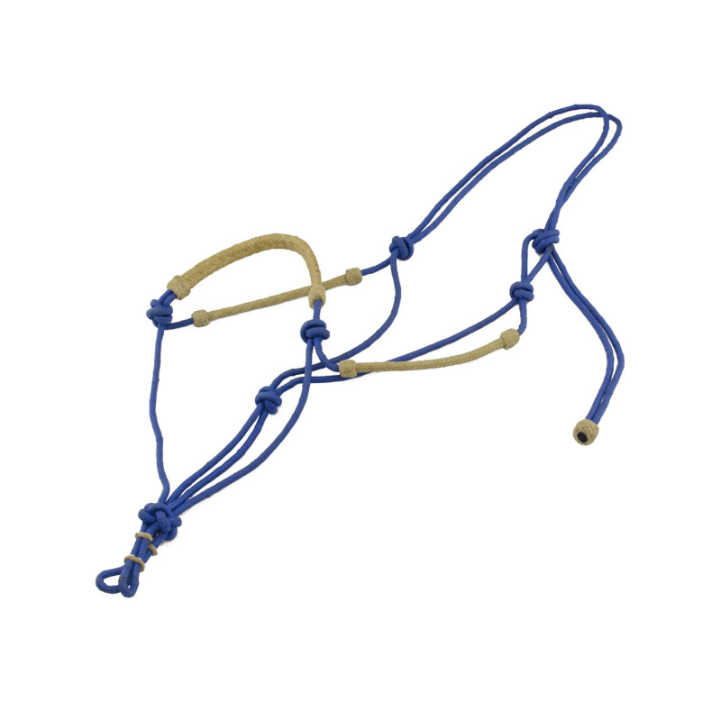 Geknotetes Nylonhalfter mit Rohhaut-Akzenten