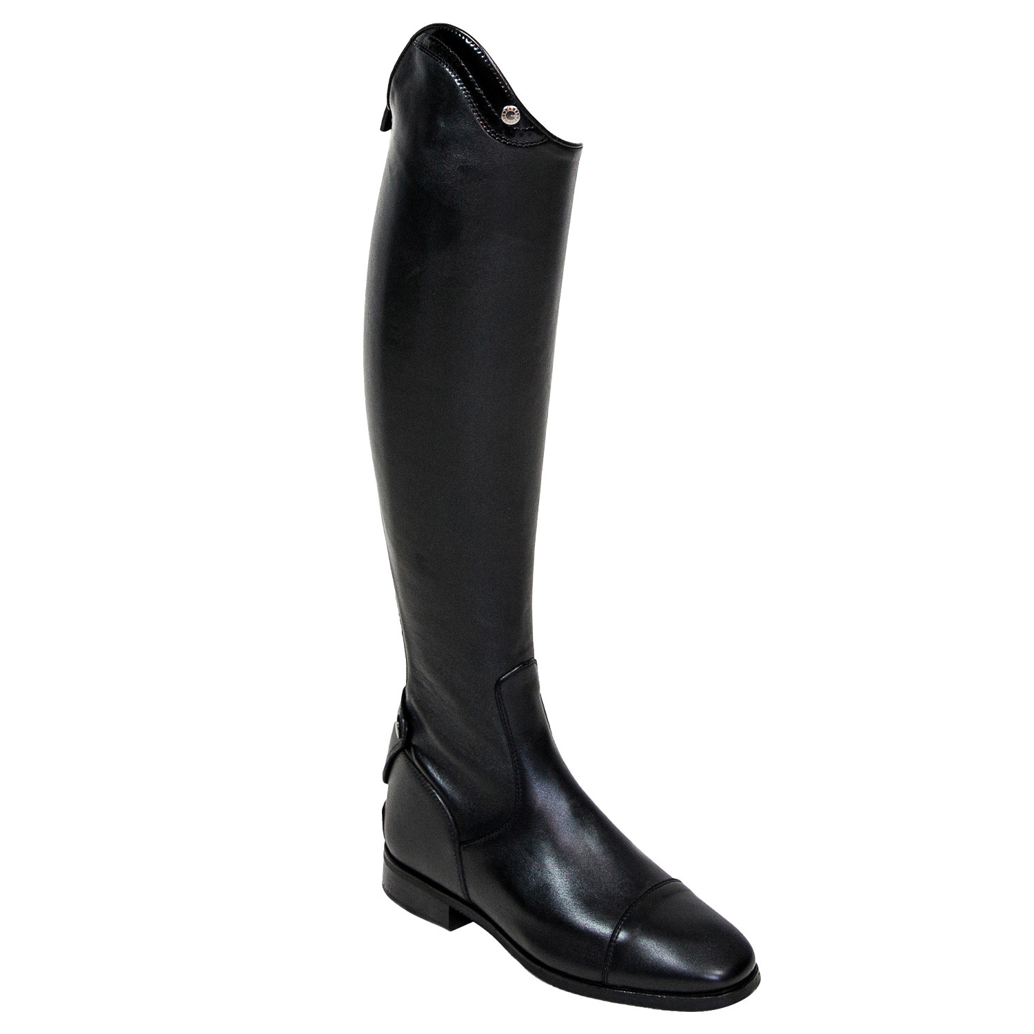 Exklusive Lederreitstiefel mit kurzem Schaft, elastischem Einsatz und hochwertiger Komfortsohle – Schwarz