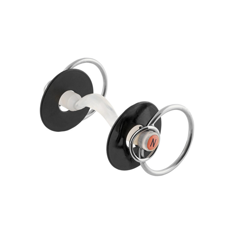 Kunststoff-Wassertrense mit Port und Gebissscheiben 20 mm mit 70 mm Ringen und zusätzlichem kleinem Ring mit Zungenfreiheit