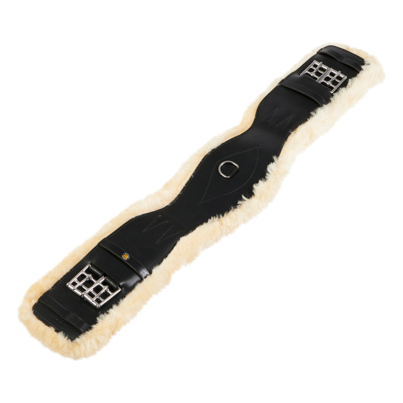 Dressurgurt Gisele aus Leder und synthetischem Schaffell