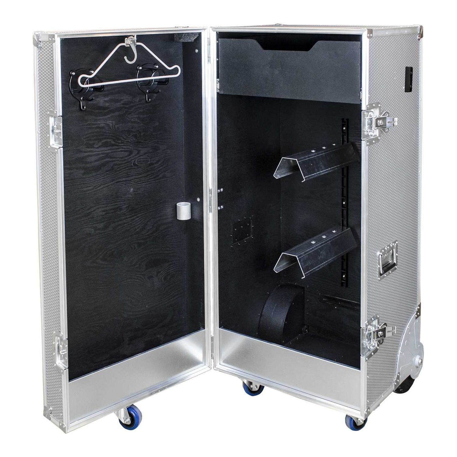 Mobiler Turnierschrank aus Aluminium für 2 Sättel mit Schublade & Rollen
