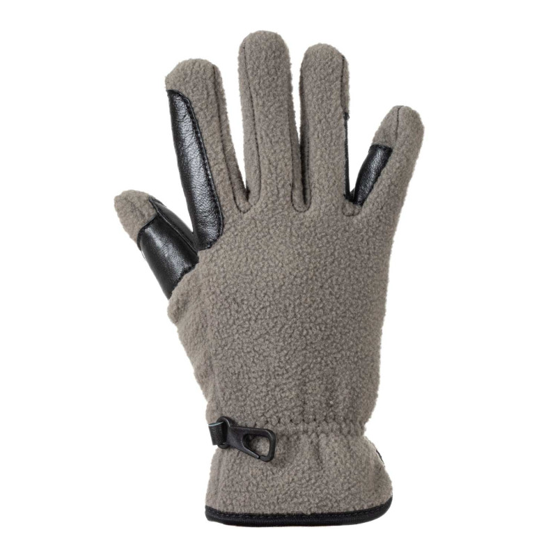 Fleecehandschuh mit Kunstledereinsätzen